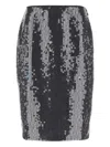 Rotate Birger Christensen Sequin Midi Straight Skirt In Black