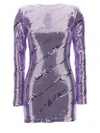Rotate Birger Christensen Sequin Mini Dress Long Sleeves In Purple