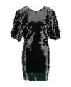 Rotate Birger Christensen Rotate Short Dress With Maxi Sequins In Black
