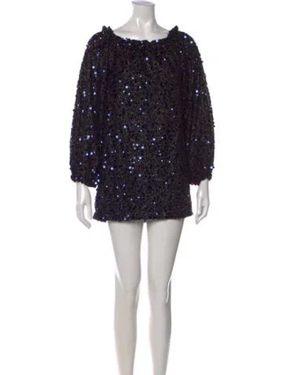 Pre-owned Rotate Birger Christensen Sequin Mini Dress In Black