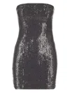 Rotate Birger Christensen Sequin-embellished Strapless Minidress In Black