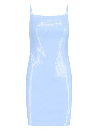 Rotate Birger Christensen Sequin Mini Dress In Light Blue