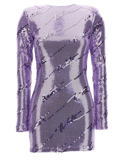 Rotate Birger Christensen Sequin Mini Dress In Purple