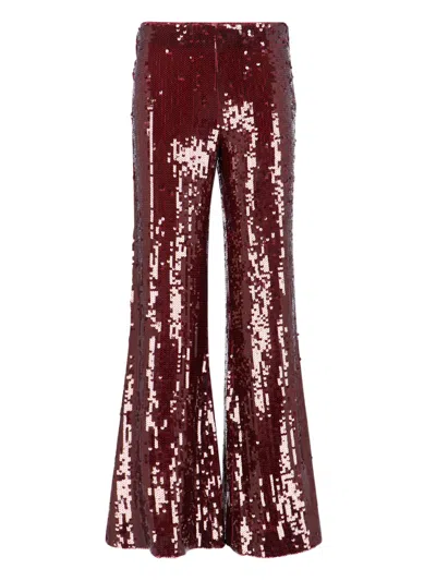 Rotate Birger Christensen Sequin Pants In Red