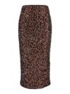 Rotate Birger Christensen Sequin Pencil Skirt In Brown