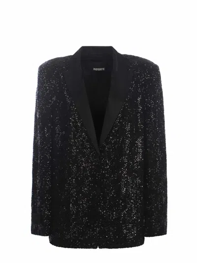 ROTATE BIRGER CHRISTENSEN SEQUIN SINGLE-BREASTED BLAZER