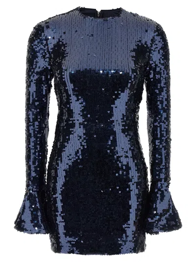 Rotate Birger Christensen Sequin Stretch Dress In Blue