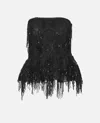 Rotate Birger Christensen Albertina Sequined Strapless Top In Black