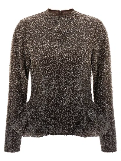 Rotate Birger Christensen Sequin Top In Black