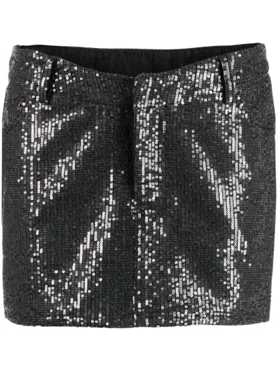 ROTATE BIRGER CHRISTENSEN SEQUIN TWILL MINI SKIRT