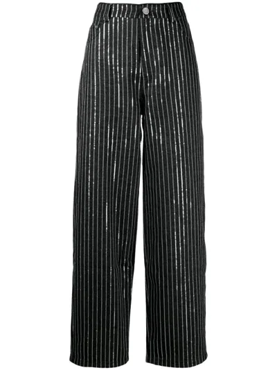 ROTATE BIRGER CHRISTENSEN SEQUIN TWILL WIDE PANTS