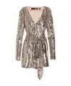 Rotate Birger Christensen Briiidget Sequin Wrap Dress In Nude