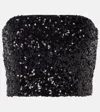 Rotate Birger Christensen Rotate Top Crop Sequins In Black