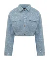 Rotate Birger Christensen Sequined Biker Jacket In Blue