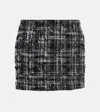 Rotate Birger Christensen Sequined Bouclé Miniskirt In Black