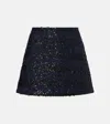 Rotate Birger Christensen Sequin-embellished Mini Skirt In Blue