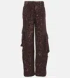 Rotate Birger Christensen Sequined Cargo Pants In Brown