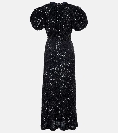 Rotate Birger Christensen Sequined Cocktail Dress In Blue
