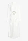 Rotate Birger Christensen Bridal Sequined Cutout Midi Dress In White