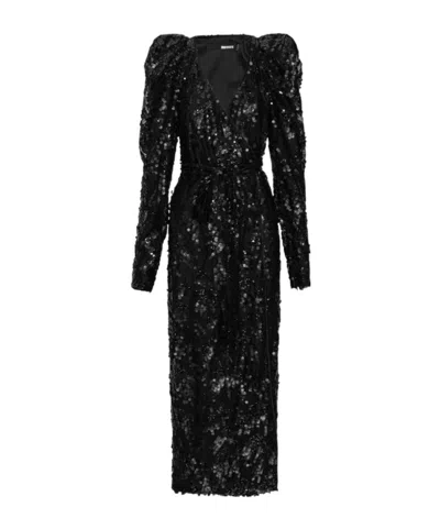 Rotate Birger Christensen Sequined Maxi Dress In Black