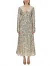 Rotate Birger Christensen Rotate Sequined Maxi Dress With Deep V-neckline In Blue