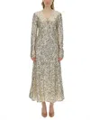 Rotate Birger Christensen Rotate Sequined Maxi Dress With Deep V-neckline In Blue