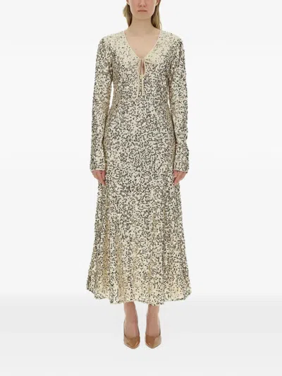 Rotate Birger Christensen Sequined Dress In Gold