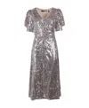 Rotate Birger Christensen Sierina Silver-tone Midi Dress With All-over Sequins Woman Rotate In Gray