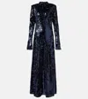 Rotate Birger Christensen Sequined Gown In Blue