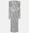 Rotate Birger Christensen Sequinned Midi Dress In Grey