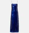 Rotate Birger Christensen Sequined Maxi Dress In Blue