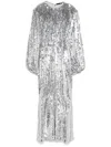 Rotate Birger Christensen Sequined Maxi Dress In Silver