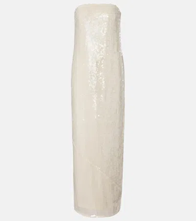 Rotate Birger Christensen Sequined Maxi Dress In White