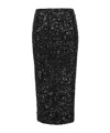 Rotate Birger Christensen Rotate Sequin Midi Pencil Skirt In Black