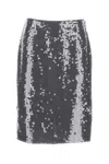 Rotate Birger Christensen Sequined Mesh Midi Skirt In Silver