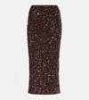 Rotate Birger Christensen Sequined Midi Dress In Chicory Coffee