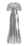 Rotate Birger Christensen Sequined Mid-length Dress In Silver
