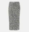 Rotate Birger Christensen Sequined Midi Skirt In Silver