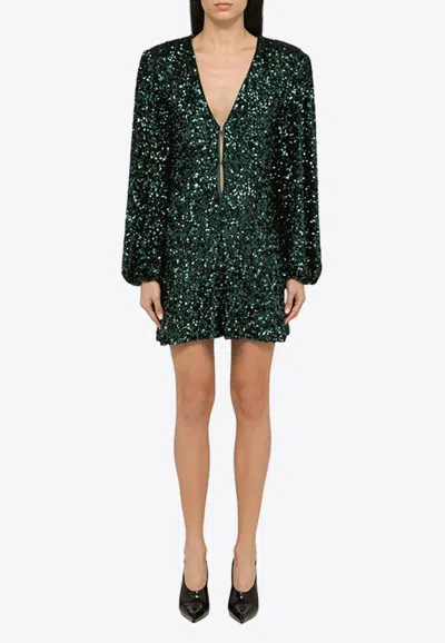 Rotate Birger Christensen Sequined Minidress In Black