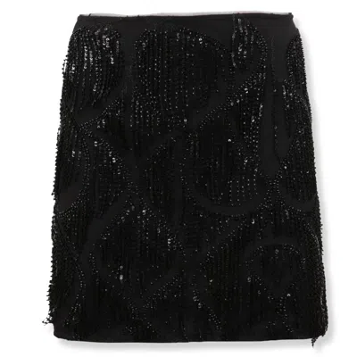 Rotate Birger Christensen Sequined Mini Skirt In Black
