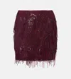 Rotate Birger Christensen Sequined Miniskirt In Burgundy