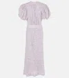 Rotate Birger Christensen Sequined Open-back Maxi Dress In Purple