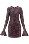Rotate Birger Christensen Rosita Open-back Sequined Floral-print Chiffon Mini Dress In Multicolor