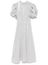 Rotate Birger Christensen Birger Christensen Noon Puffy-sleeved Midi Dress In White Polyester In Silver