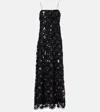Rotate Birger Christensen Sequined Scalloped Maxi Dress In Black