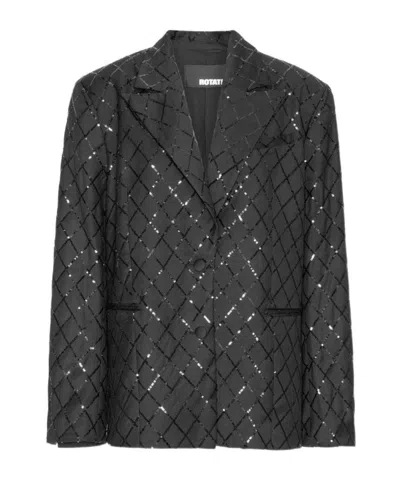 Rotate Birger Christensen Sequined Suit Coat In Black