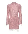 Rotate Birger Christensen Sequin Fringed Mini Dress In Pink