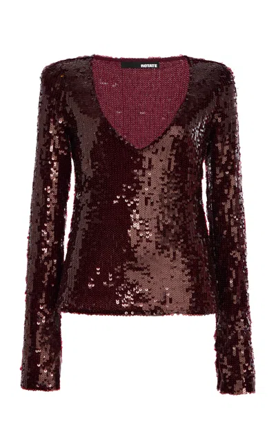 Rotate Birger Christensen Sequined Top In Brown
