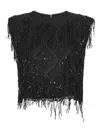 Rotate Birger Christensen Rotate Birgerchristensen Sequinds Sleeveless Top In Black