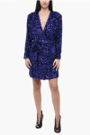 Rotate Birger Christensen Rotate Deep V-neck Sequined Evening Dress With Adjustable Belt